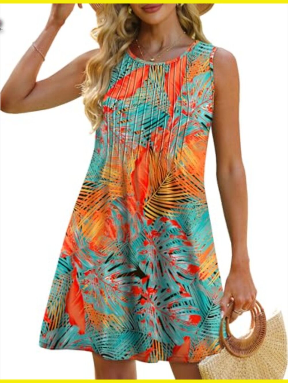 Loose Fit Sleeveless Sundress with Pockets Casual Beach Vacation Dress - Picture 4 of 6